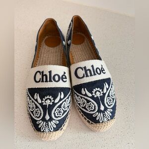 Chloe Logo Espadrille Flat Size EU 39 US 9